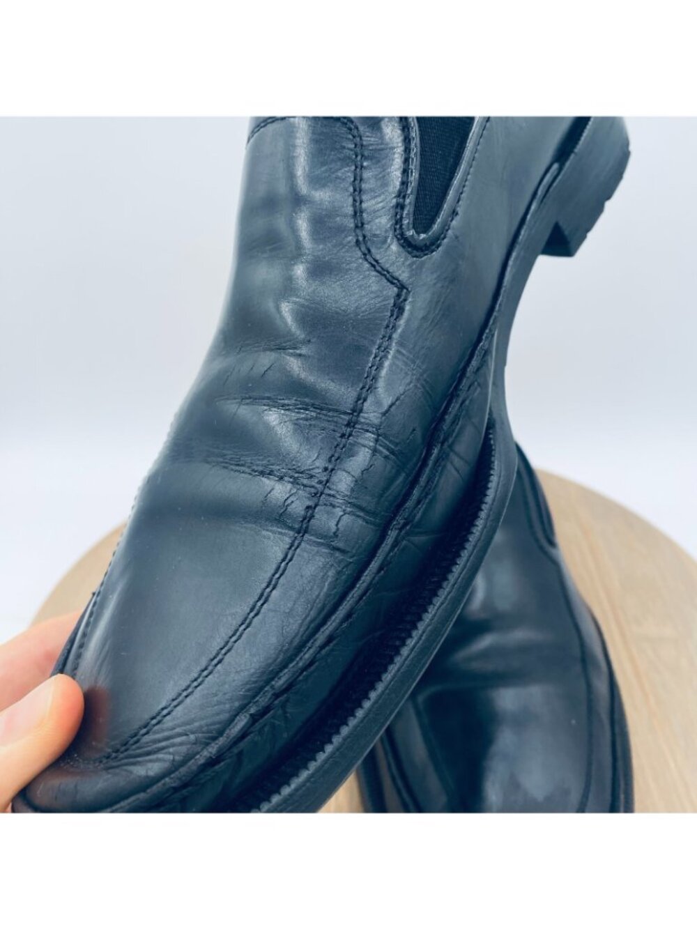 Allen Edmonds Merano Shoes Mens 13 Black Leather Driving Loafers Italy - Picture 4 of 12